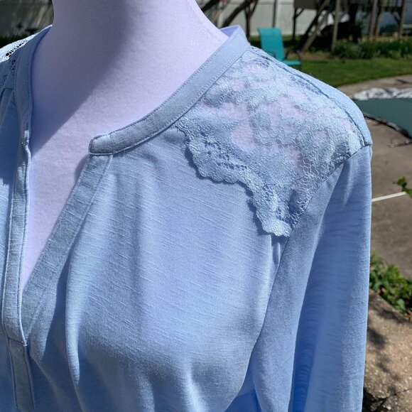 FIRM PRICE H&M Lace Shoulder 3/4 Sleeve Top Blouse - Picture 4 of 13